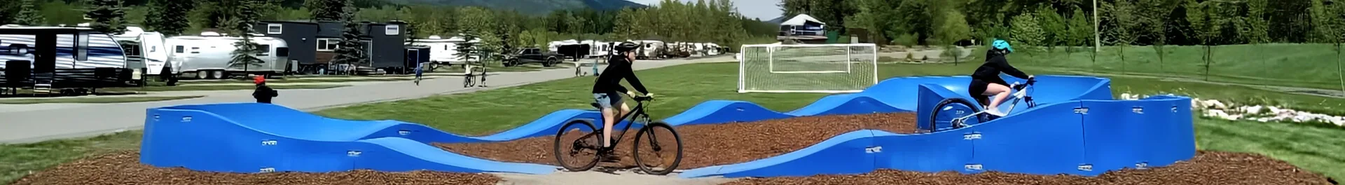 A large modular pump track installation